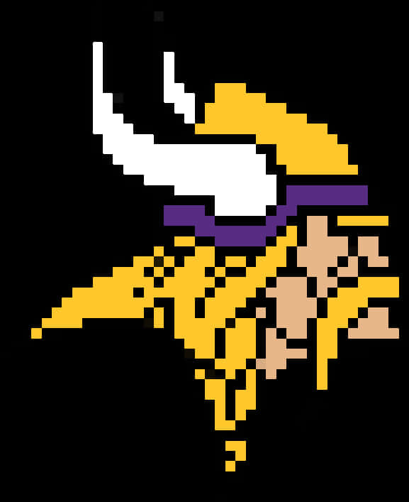 Pixelated Vikings Helmet Logo