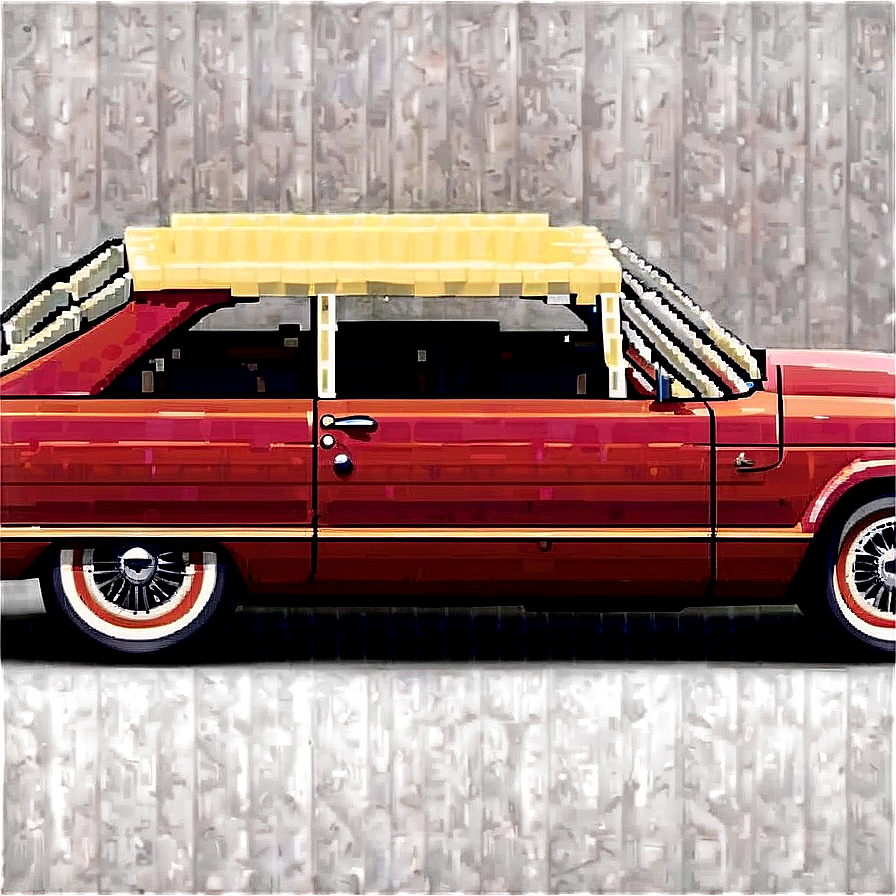 Pixelated Vintage Car Png 94