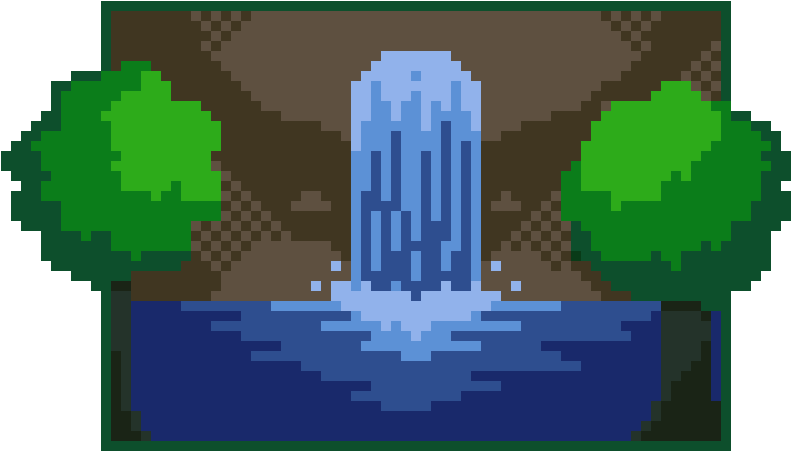 Pixelated Waterfall Scenery