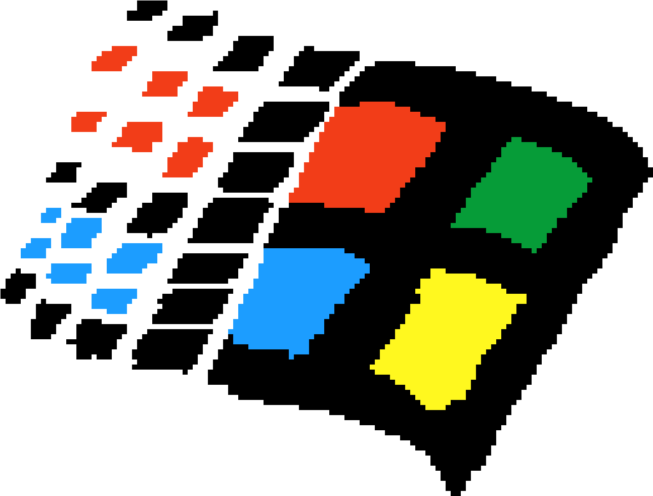 Pixelated Windows Logo Shattering