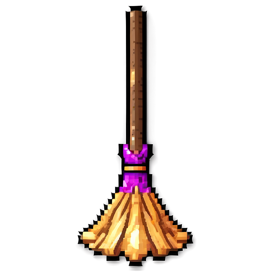 Pixelated Witch Broom Png Mic37