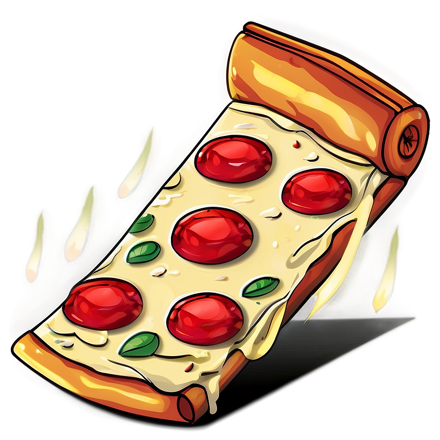 Pizza Cartoon With Flames Png Fdb47