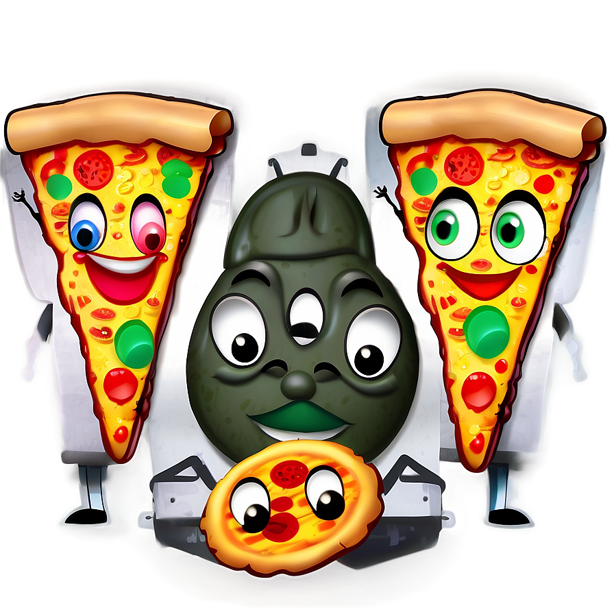 Pizza Cartoon With Friends Png Ryo