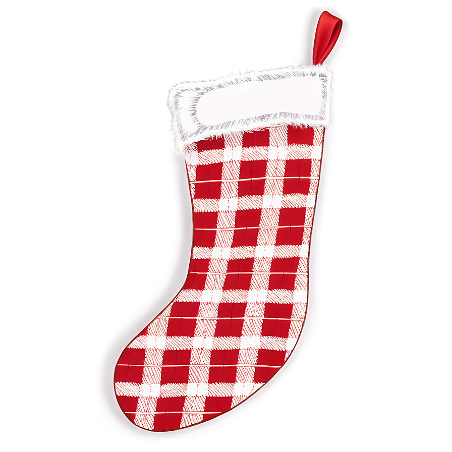 Plaid Christmas Stocking Png Riy87