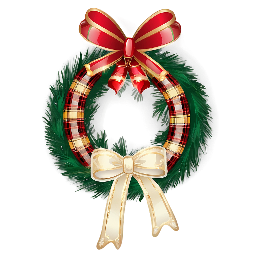 Plaid Christmas Wreath Png Yrv