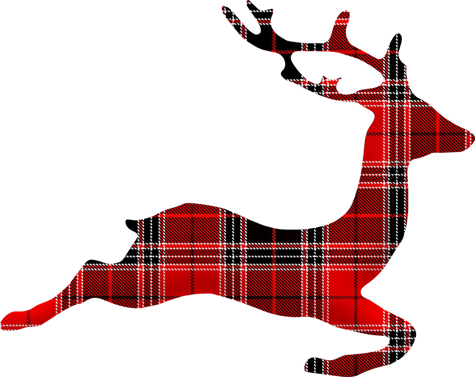 Plaid Pattern Reindeer Silhouette