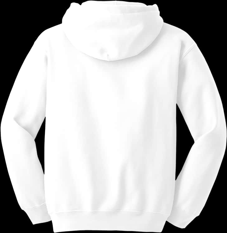 Plain White Hoodie Back View