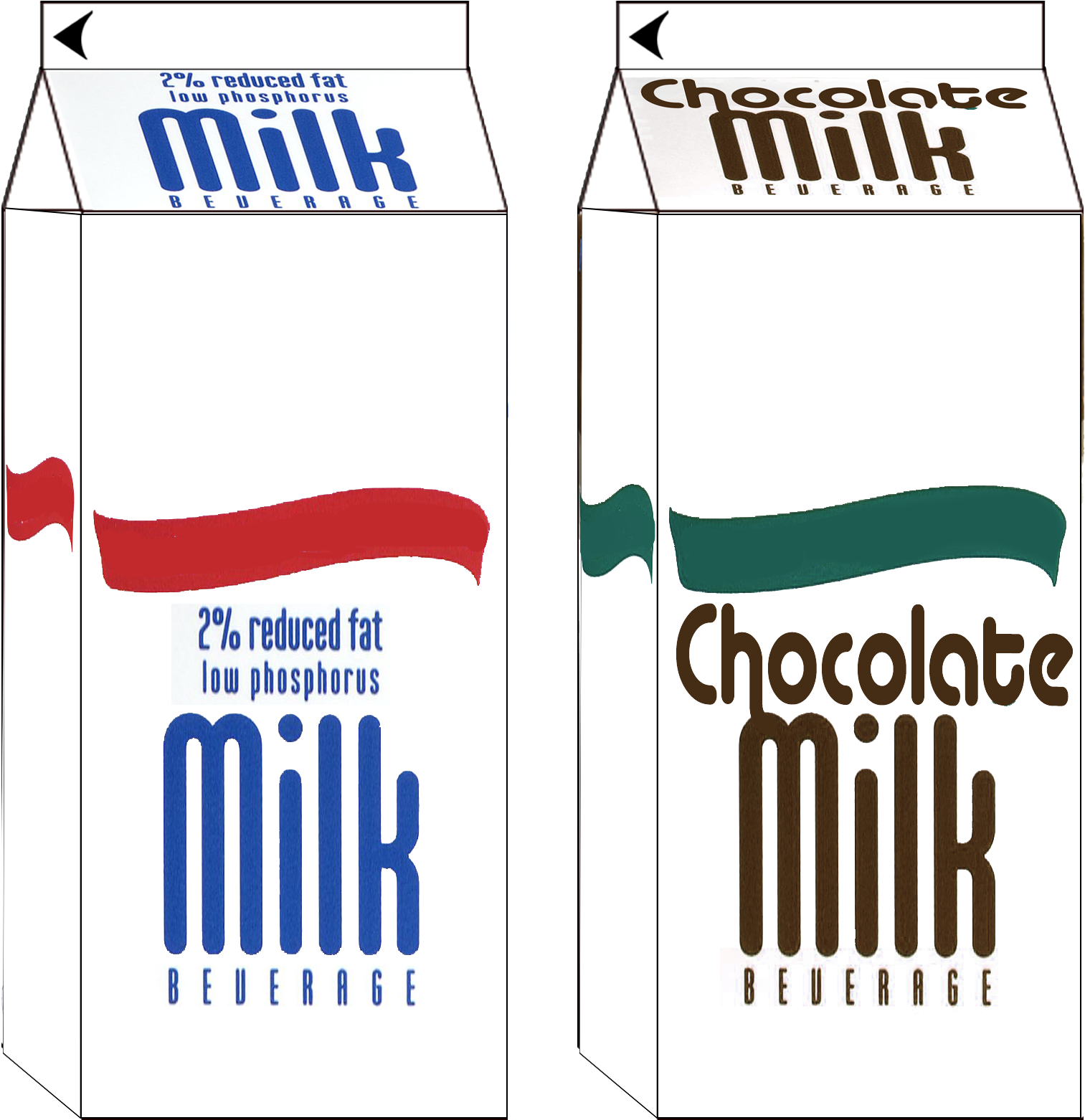 Plainand Chocolate Milk Cartons