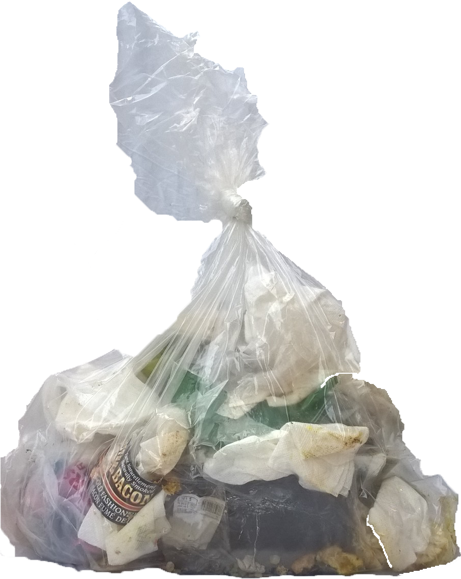 Plastic Bag Filled With Various Trash