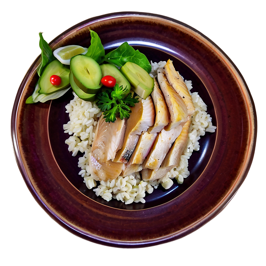 Plate Of Food With Fish Png 46