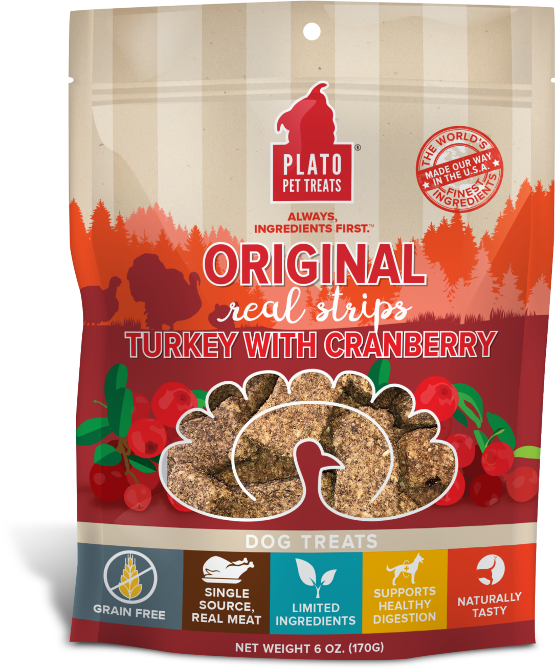 Plato Pet Treats Turkey With Cranberry