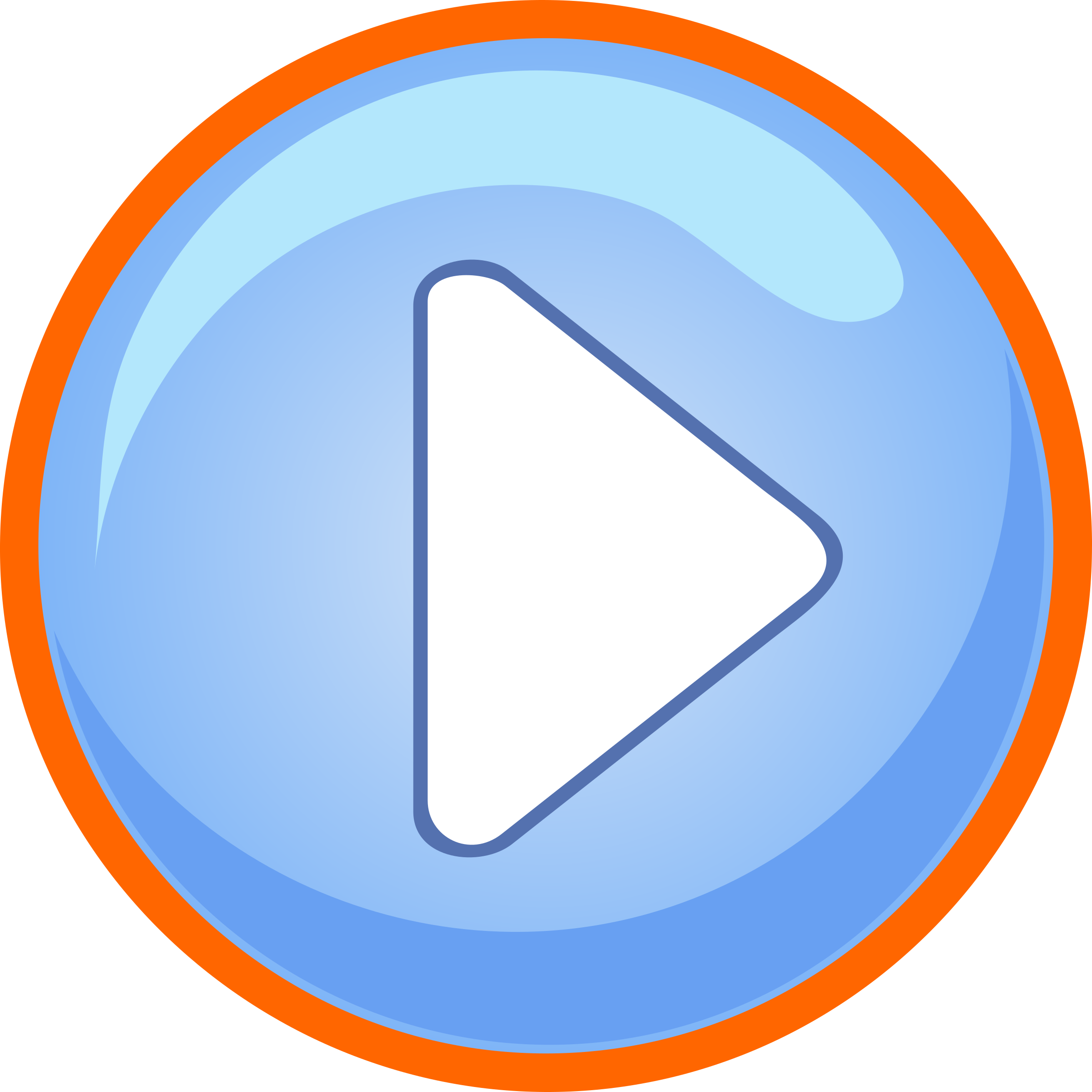 Play Button Icon_ Blue Background