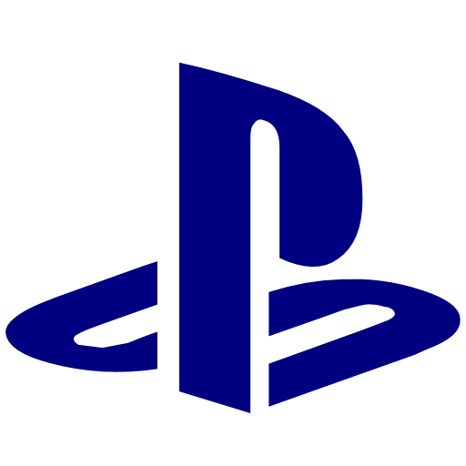 Play Station Icon Blue Background