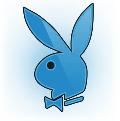 Playboy Bunny Logo Blue Background