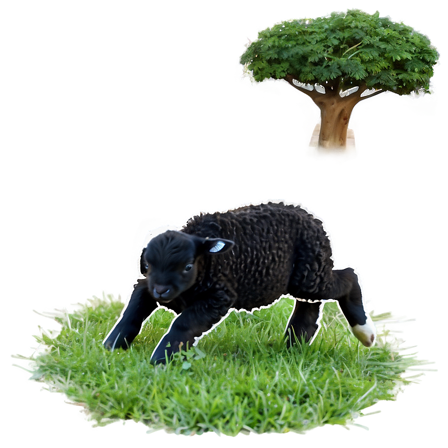 Playful Black Lamb Png Rgf