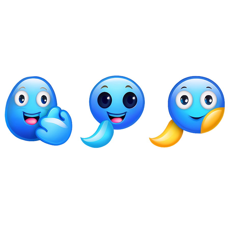 Playful Blue Emoji Icons Png 99