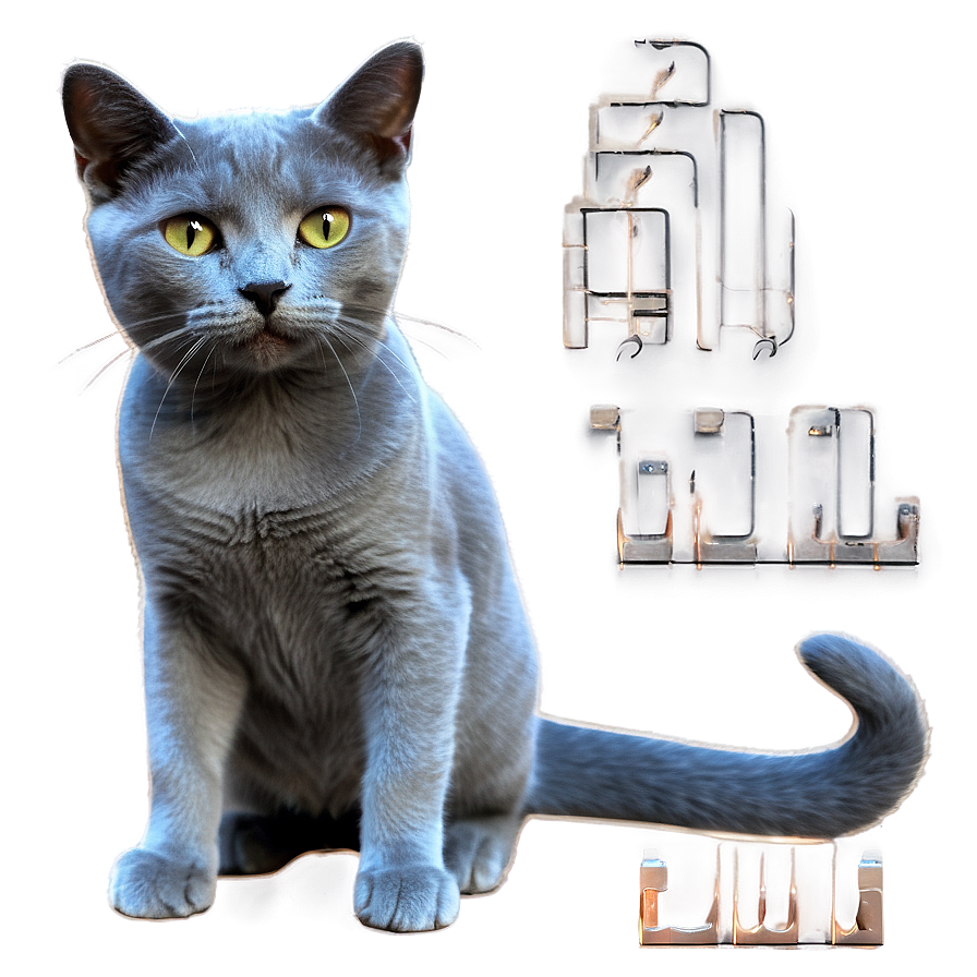 Playful Russian Blue Cat Png 06272024