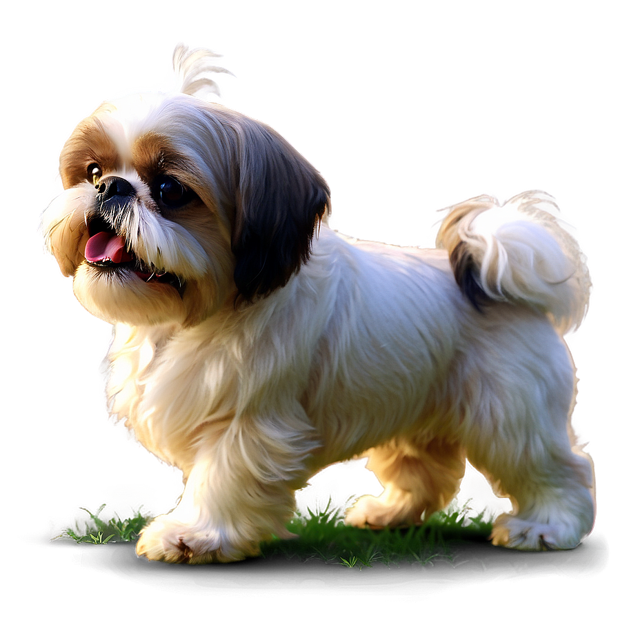 Playful Shih Tzu In Yard Png 1