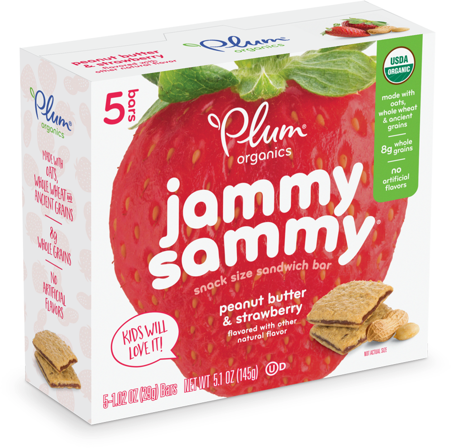 Plum Organics Jammy Sammy Peanut Butter Strawberry Snack Bar Box