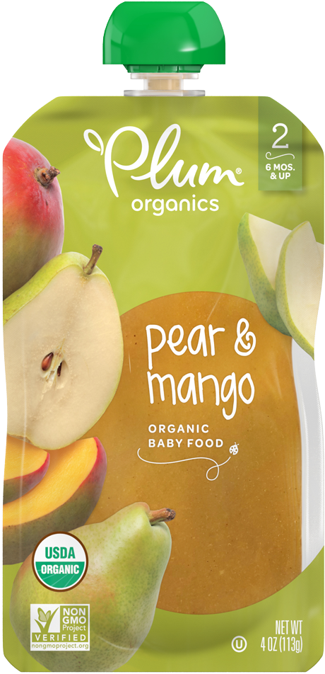 Plum Organics Pear Mango Baby Food Pouch