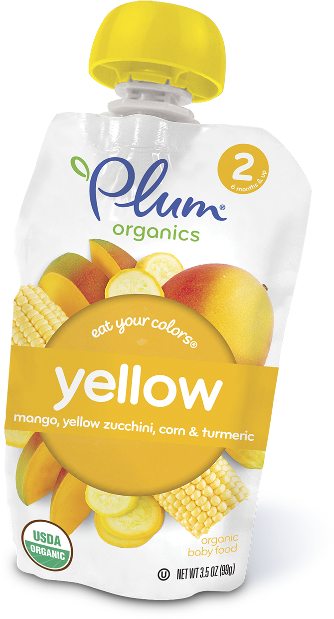 Plum Organics Yellow Baby Food Pouch