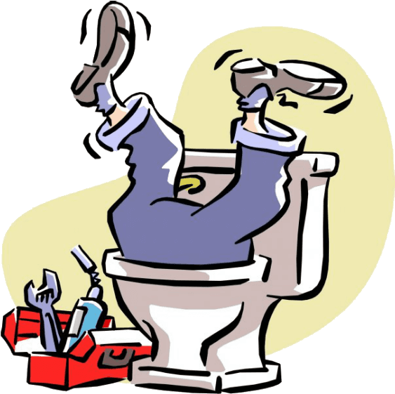 Plumber Stuck In Toilet Illustration