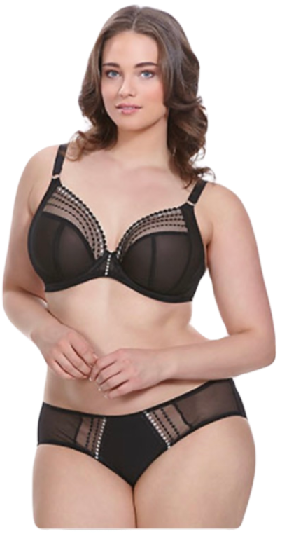 Plus Size Black Lingerie Model