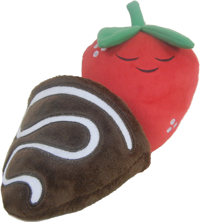 Plush Chocolate Covered Strawberry Smiling