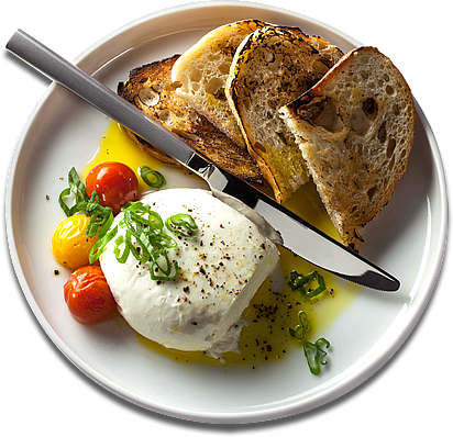 Poached Egg Grilled Bread Tomatoes