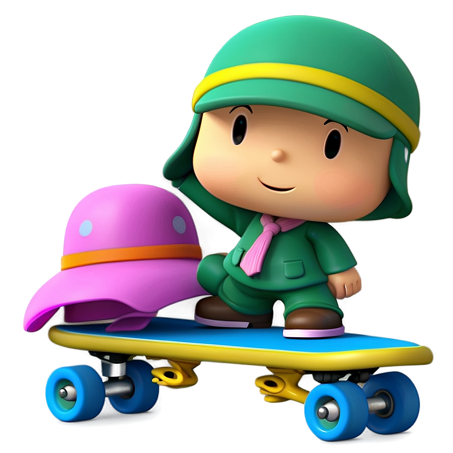 Pocoyo On A Skateboard Png 05232024