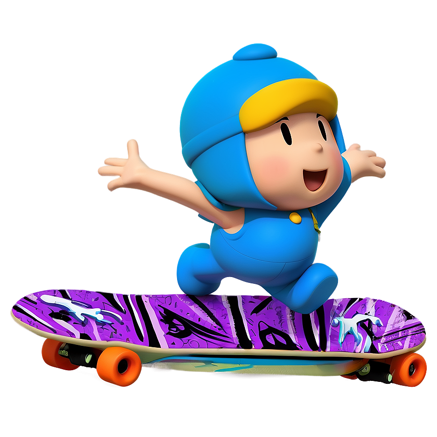 Pocoyo On A Skateboard Png Yqq93