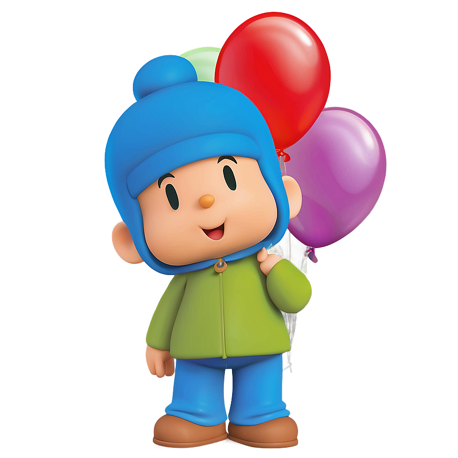 Pocoyo With Balloons Clipart Png 05232024