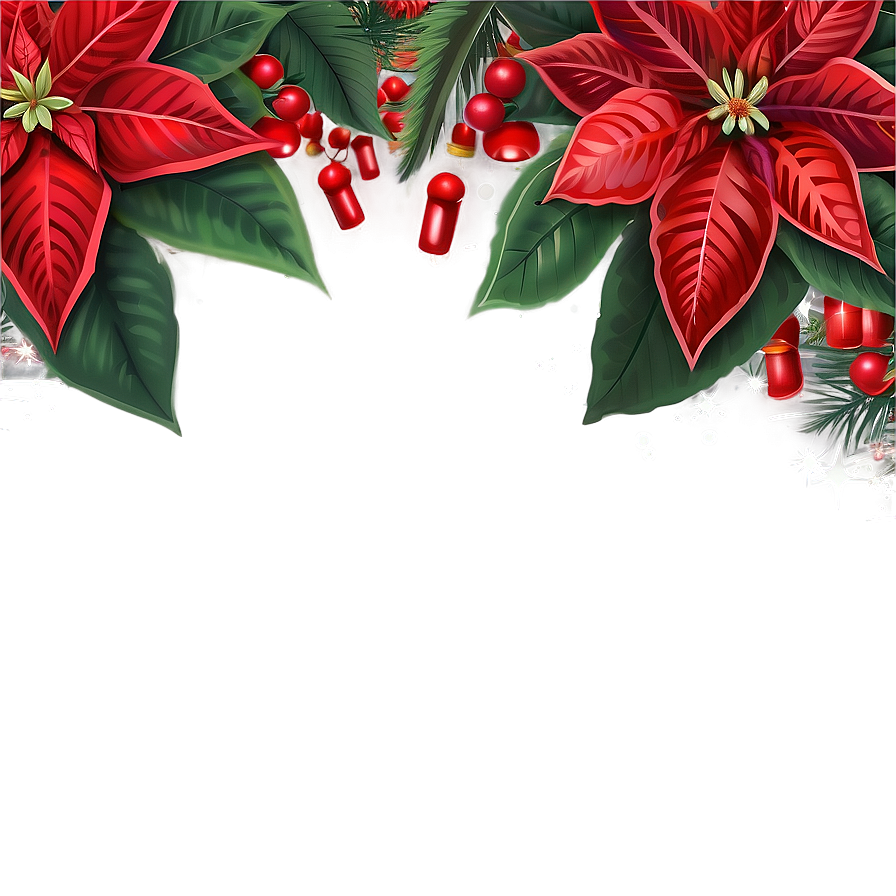 Poinsettia Holiday Border Png Hvu27