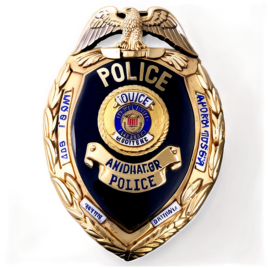 Police Badge On Black Background Png Owc36