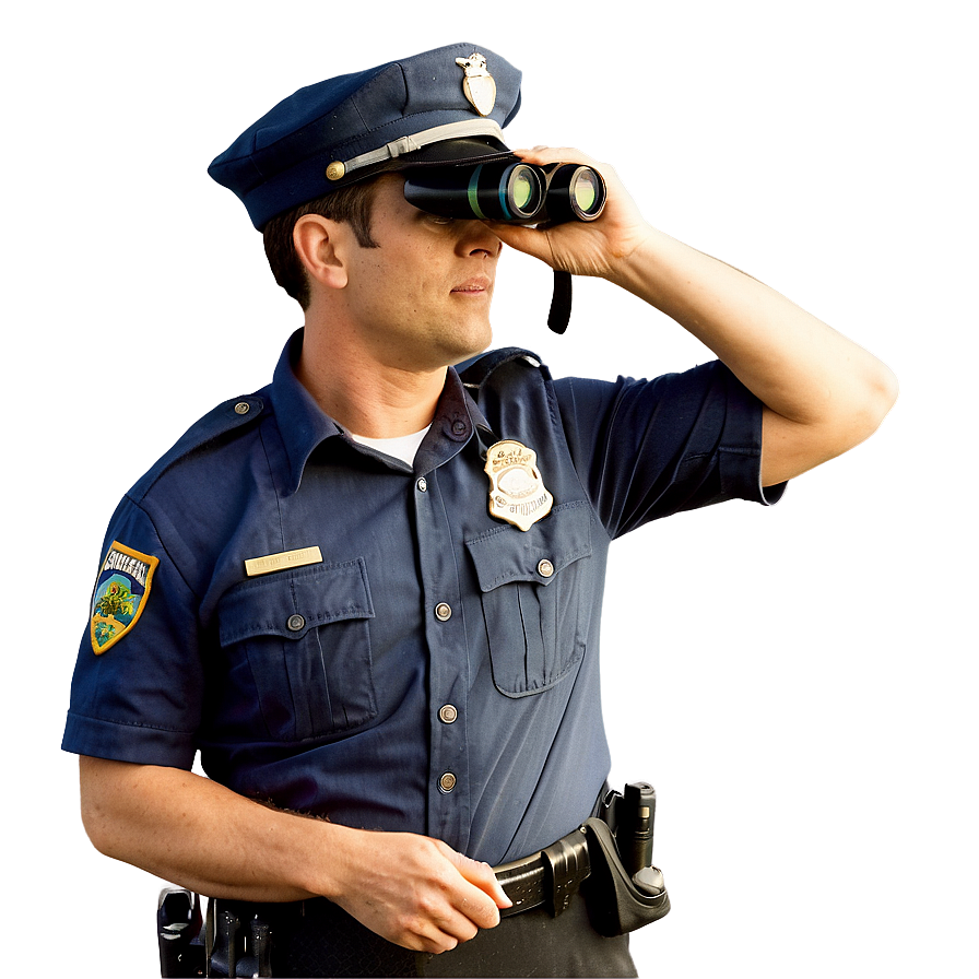 Police Officer With Binoculars Png 06252024