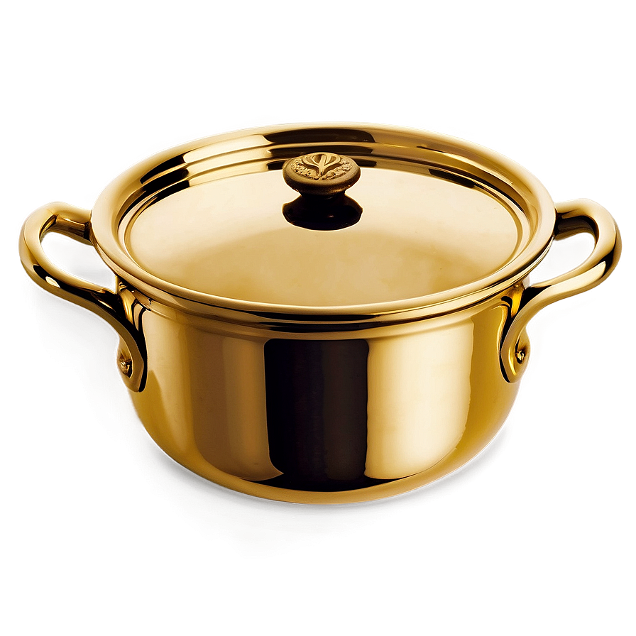 Polished Brass Cooking Pot Png 60