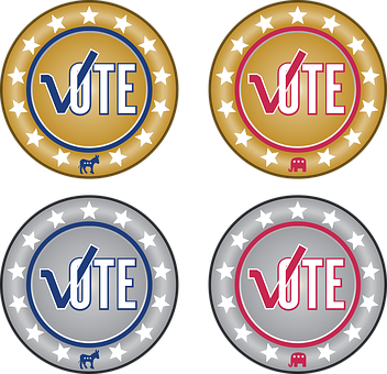 Political Party Voting Buttons Icons