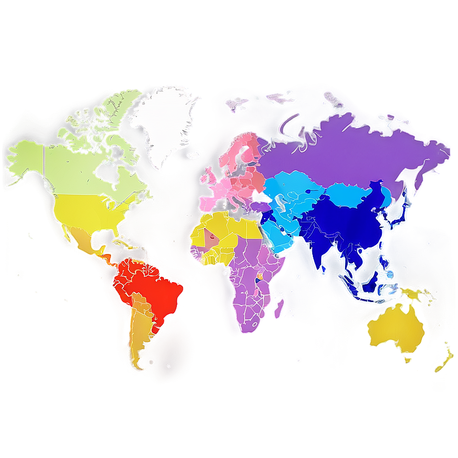 Political World Map Colorful Png Ykl