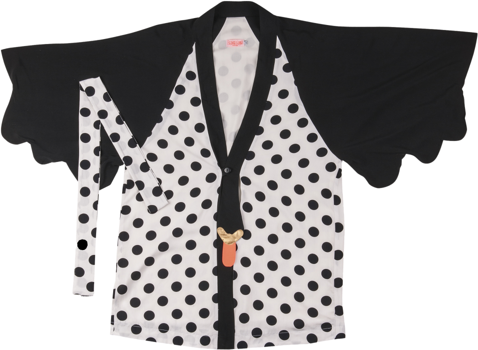 Polka Dot Black Trim Kimono