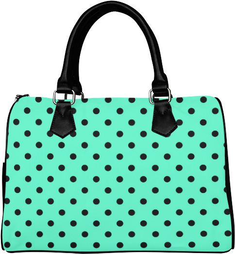 Polka Dot Handbag Aqua Black