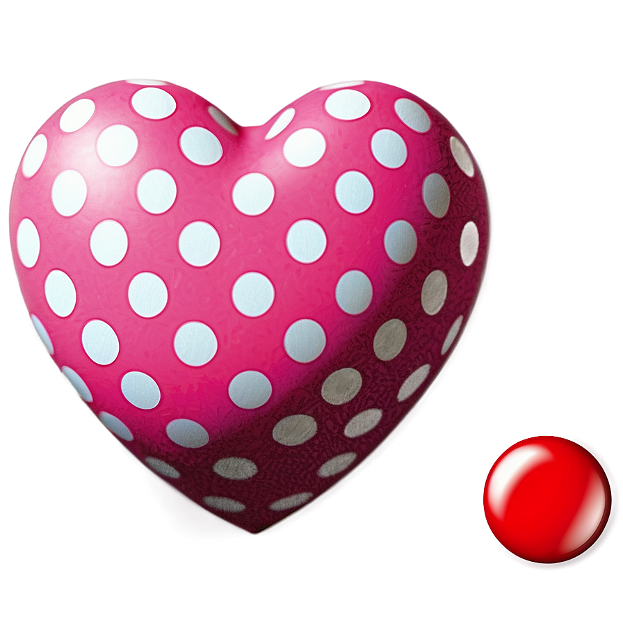 Polka Dot Pink Heart Png Jhf