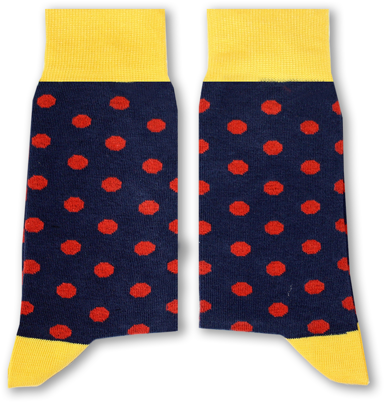 Polka Dot Socks Navy Red