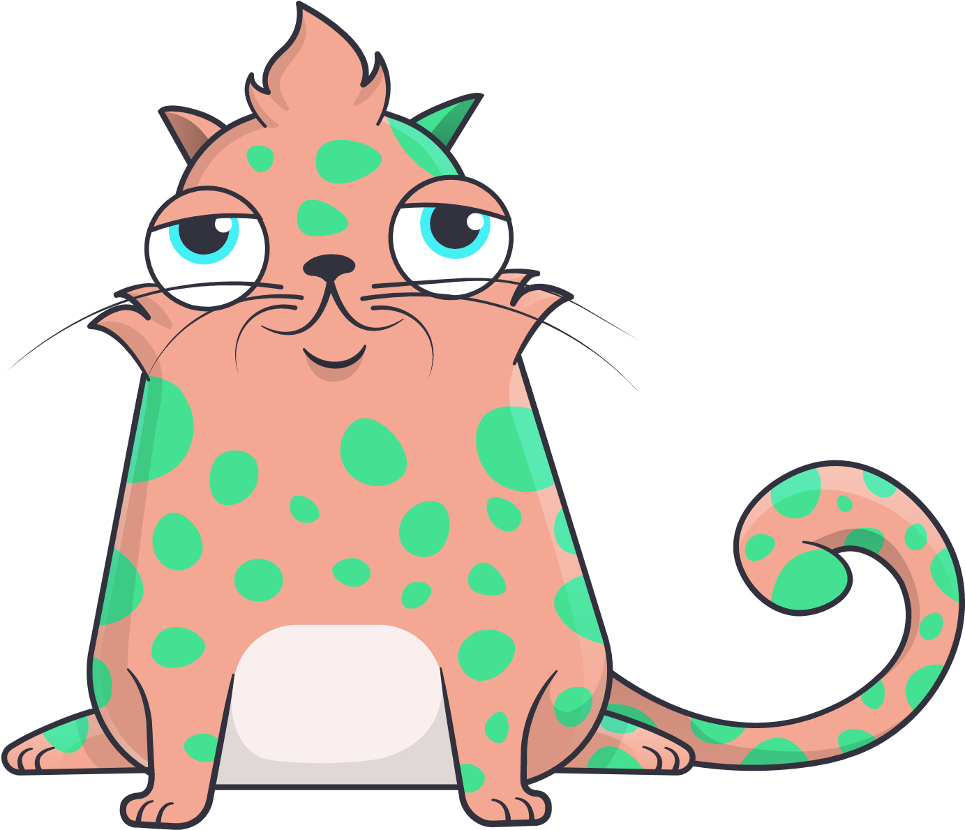 Polka Dotted Cartoon Cat