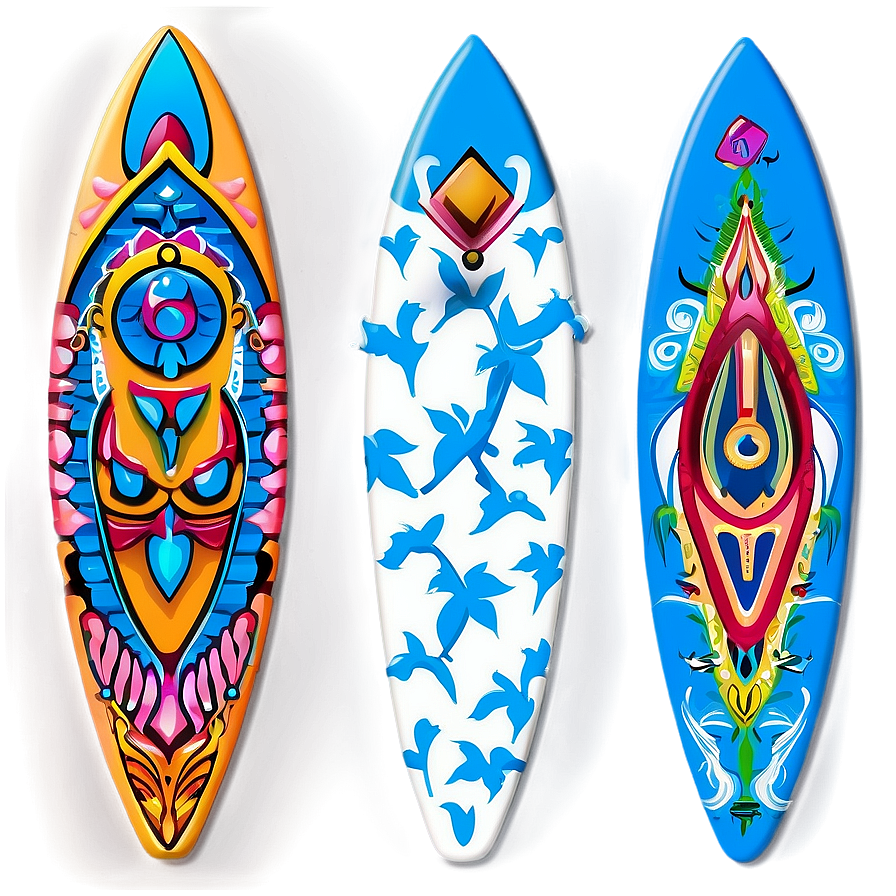 Polynesian Inspired Surfboard Png Frt14