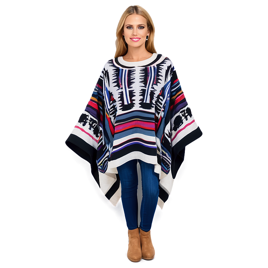 Poncho In Bold Prints Png Ifu80