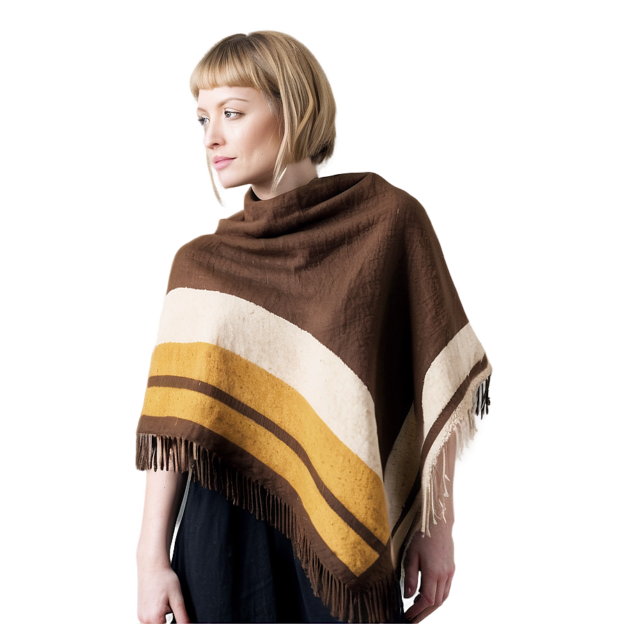 Poncho In Earth Tones Png 59