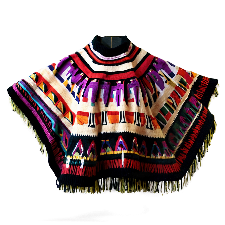 Poncho With Geometric Patterns Png 25