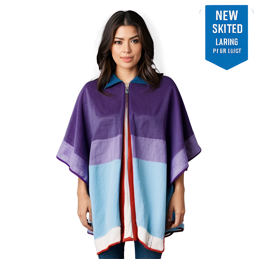 Poncho With Zipper Png 06272024