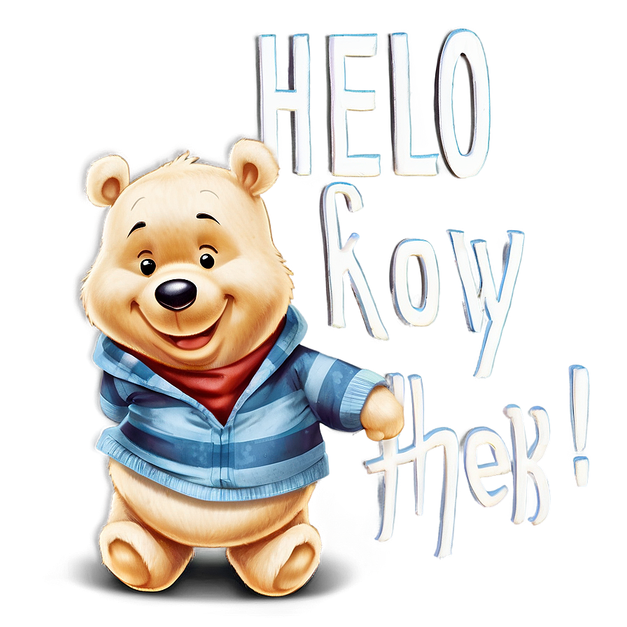 Pooh Bear Saying Hello Png Ksf3