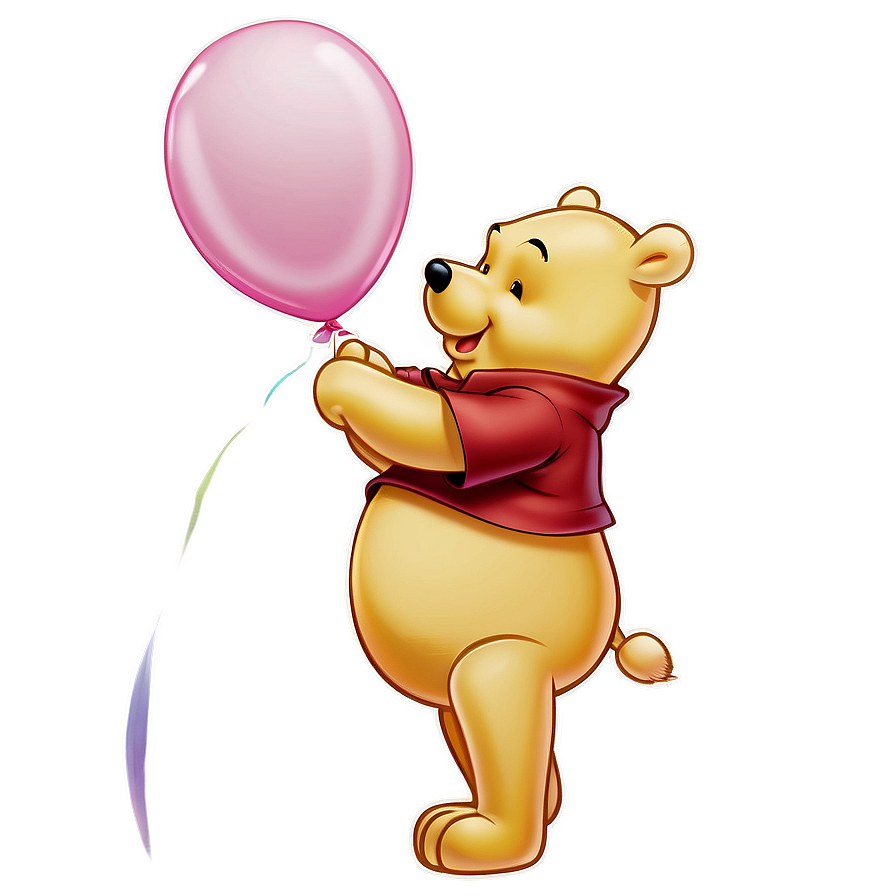 Pooh Bear With Balloon Png Fln